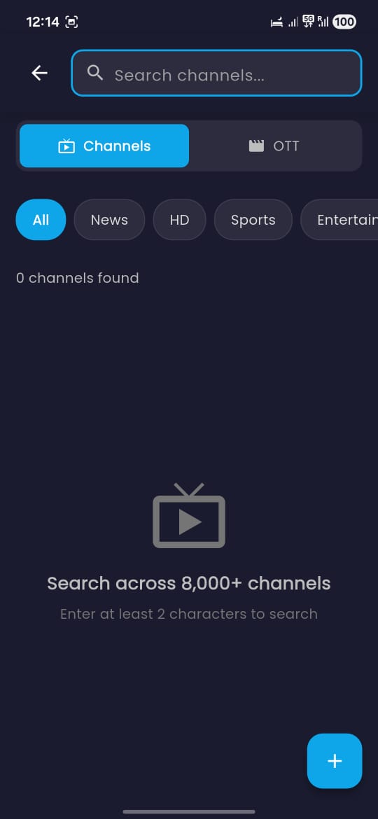 SyncTV Search Screen